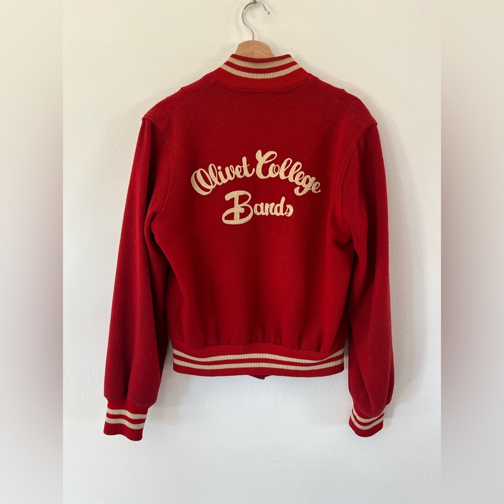 Vintage Collegiate Varsity Olivet College Bands Chainstitch‎ Red Jacket